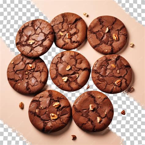 Premium PSD | Circular chocolate cookies brown butter biscuits crunchy