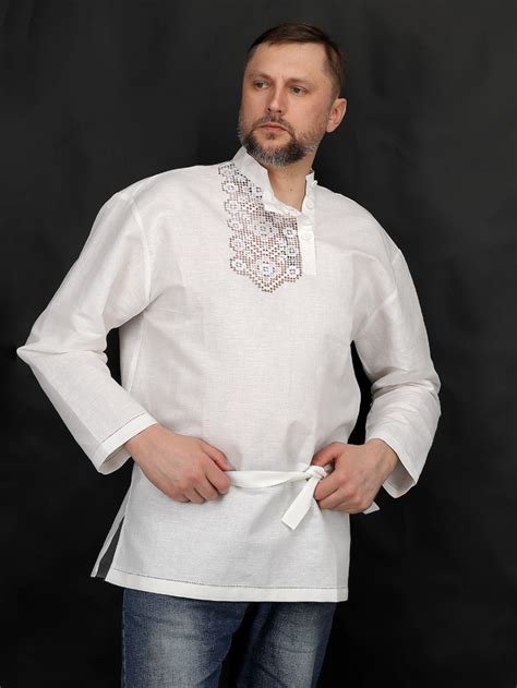 Косоворотка с ручной вышивкой модель 99