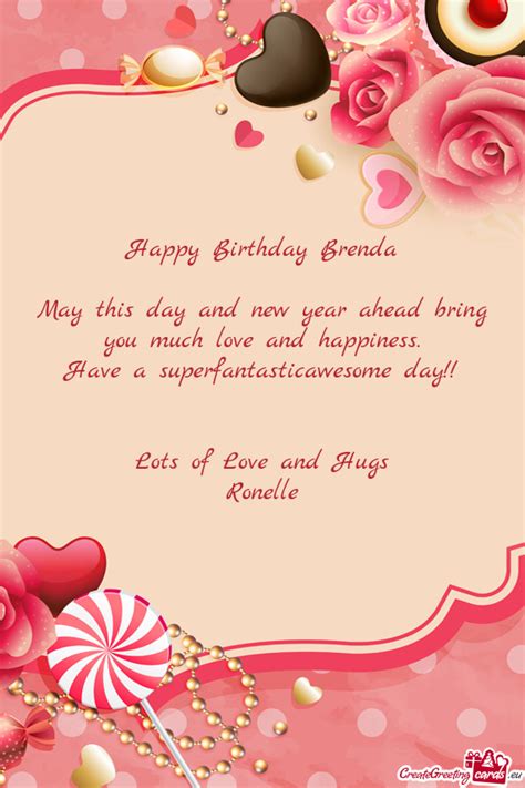 Happy Birthday Brenda - Free cards