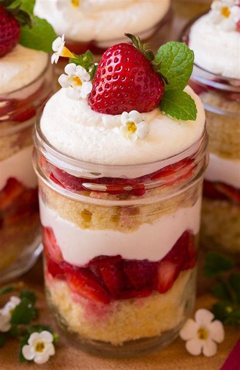 Strawberry Shortcake Trifles - Cooking Classy | Mason jar desserts ...
