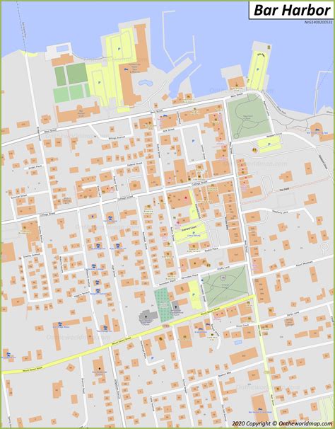 Bar Harbor Downtown Map - Ontheworldmap.com