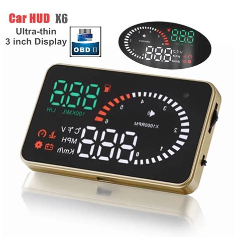 Aliexpress.com : Buy X6 3" Car Hud Head Up Display OBDII Interface HUD ...