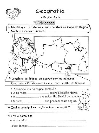 Atividades Região Sudeste - Cantinho das Atividades Escolares: Região Norte