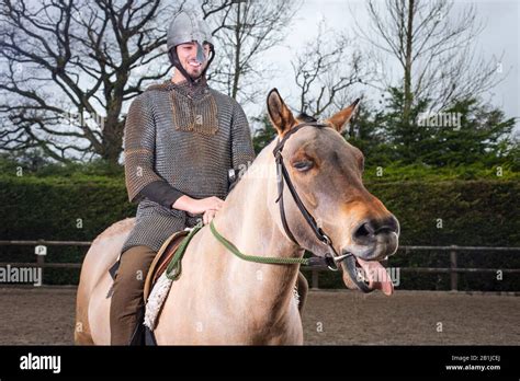 Knight and his horse Stock Photo - Alamy