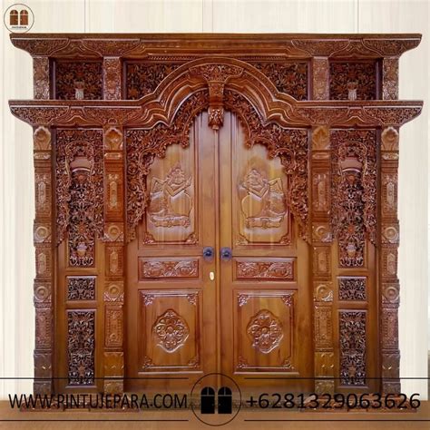 pintu gebyok ukir semar kayu jati jepara pj