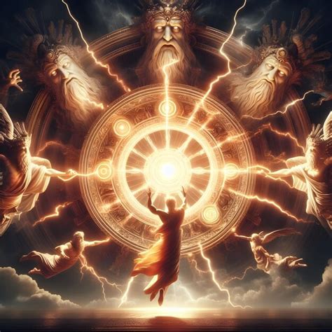 Ancient god radiating power | Premium AI-generated image