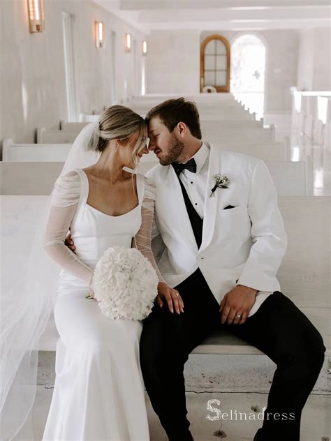 Satin sheath wedding dress 60 photos - Vianawedding.com