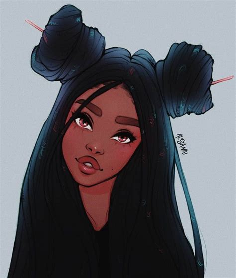 Digital Drawing of a Girl with Locs by Alicjanai | Digital art girl ...