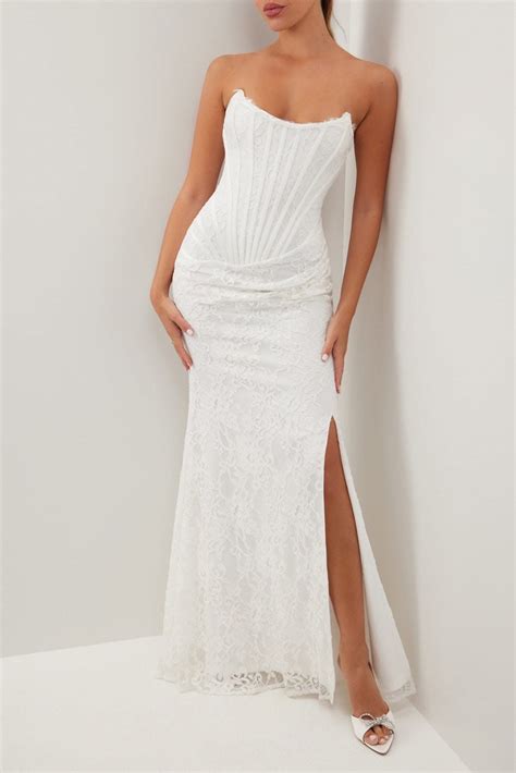 Womens White Corset Dress at Aaron Levine blog