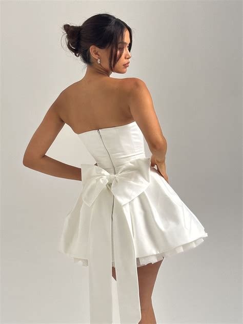 short white dress wedding reception 11