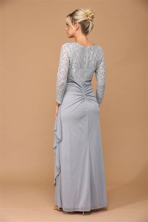 Long Sleeve Formal Mother of the Bride Evening Gown | The Dress Outlet
