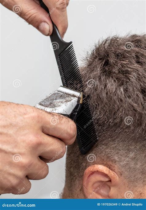 The Boy is Trimmed with a Trimmer Stock Image - Image of trim, male ...