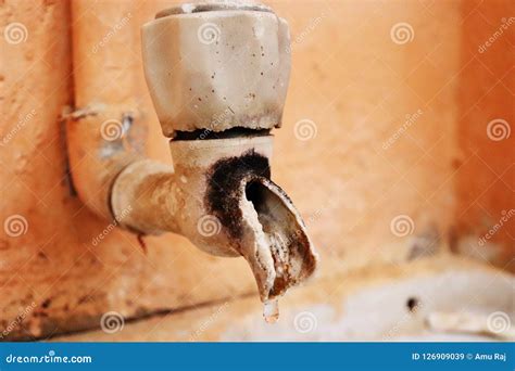 broken water tap  water drops stock image image  pipe washing