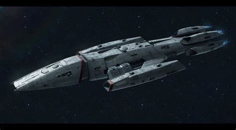 Valkyrie-type Battlestar from the Battlestar galactica 2004 series (art
