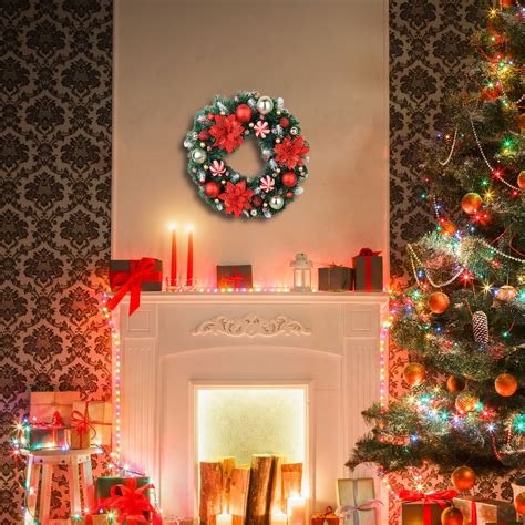 quanjun 15.7" Christmas Wreaths for Windows,Christmas Wreaths for Front