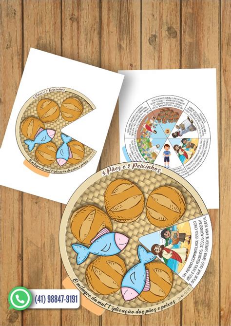 5 Pães E Dois Peixinhos Versículo - Circulo de História - 5 pães e 2 Peixinhos | Bible study, Bible, Crafts