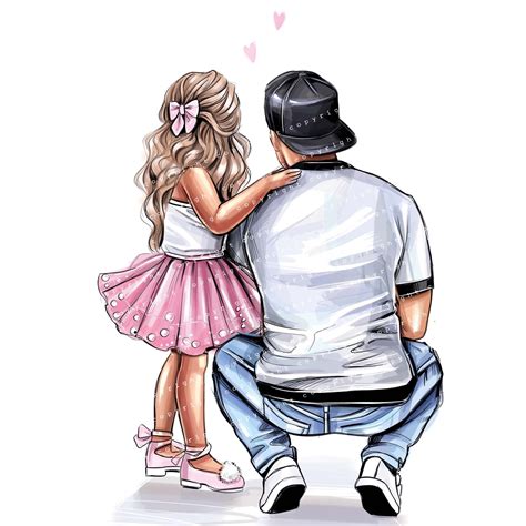 Dad and Daughter Clipart, Dad, Daughter, Clipart, Sticker, Dad Day