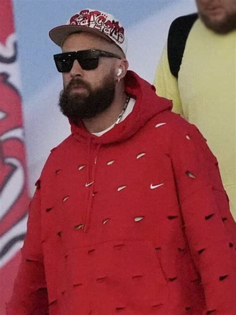 Travis Kelce Super Bowl LVIII Red Hoodie | The California Jackets