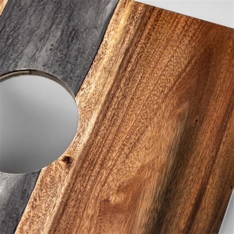 Live Edge Resin Cornhole Boards // Gray + White with Pearl - Elakai