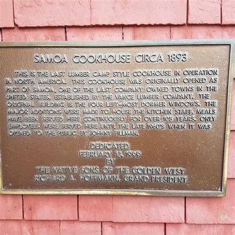 read  plaque samoa cookhouse circa