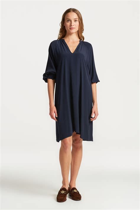 ŠATY GANT V-NECK DRESS EVENING BLUE | GANT CZ