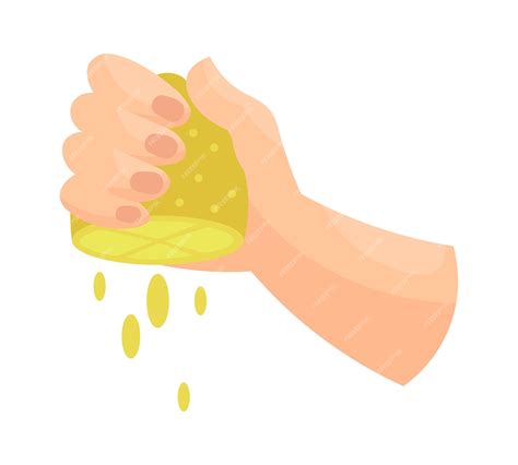 Premium Vector | Hand squeezing lemon flat illustration