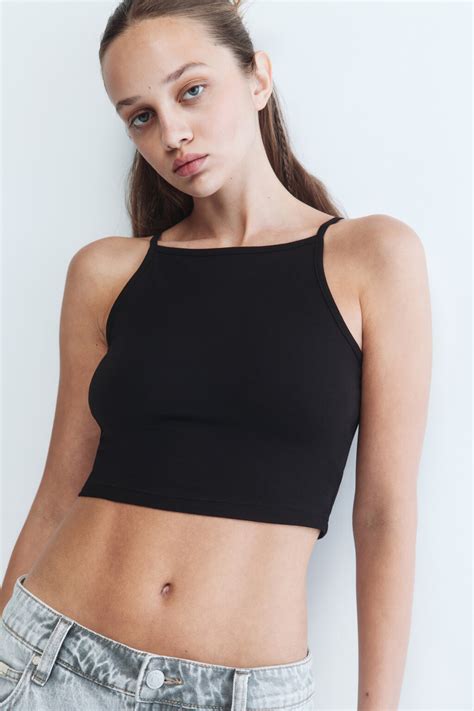 Майка-топ croptop хлопковая укороченная croptop2, цвет: черный (50) по ...