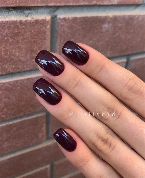 Шикарный бордовый 😍😍😍. | Plum nails, Purple nails, Gel nails