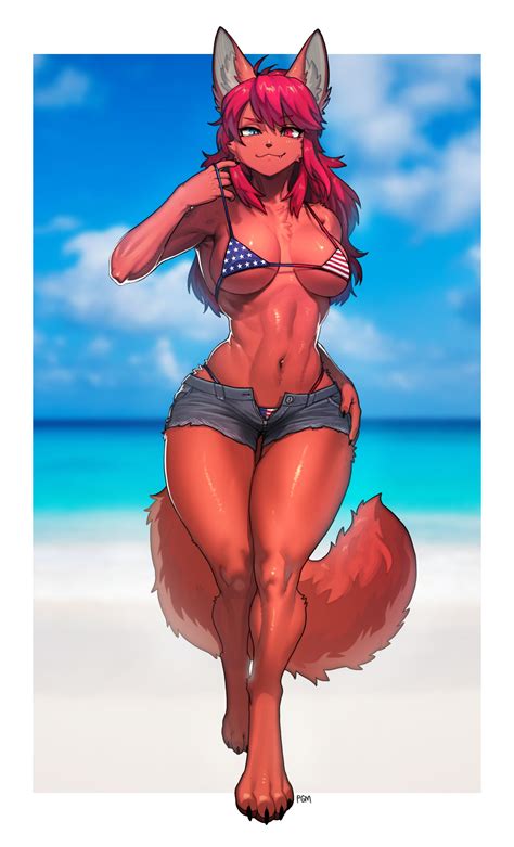 rule  girls  abs american flag american flag bikini anthro