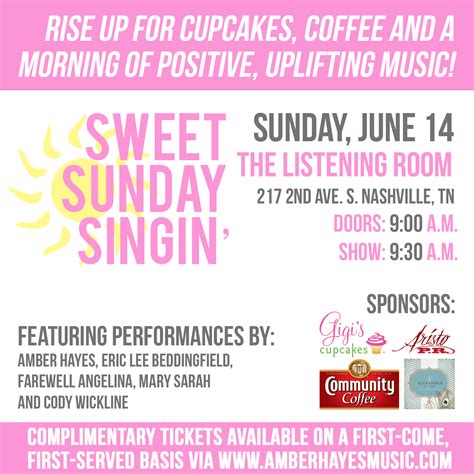 Sweet Sunday Singin’ With Amber Hayes and Friends Scheduled For June 14