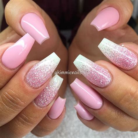 Best 25 Pink and White Glitter Nails - Home, Family, Style and Art Ideas