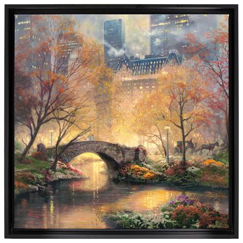 Central Park in the Fall - 20" x 20" Gallery Wrapped Canvas (Onyx Blac