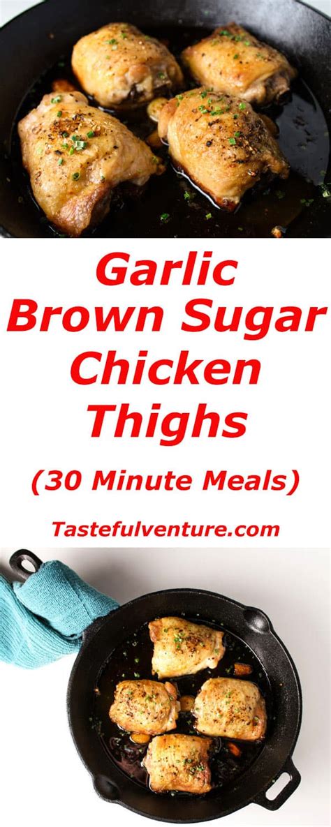 Garlic Brown Sugar Chicken Thighs - Tastefulventure