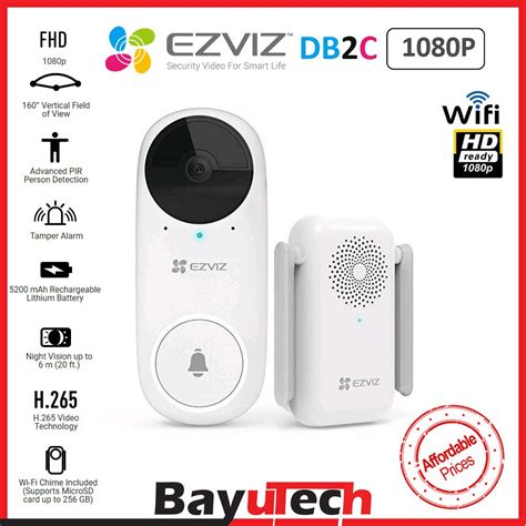 EZVIZ DB2C Kit Wire-Free Video Doorbell With Chime | Shopee Malaysia