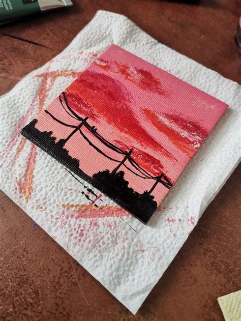 Easy Canvas Painting, Canvas Art Painting, Mini Canvas Art, Mini Art ...