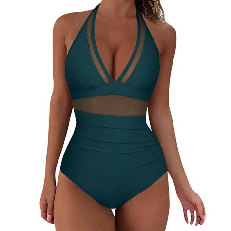 QYZEU One Piece Swimsuit Women Sexy Sexy Mesh Swimsuit Push Up High
