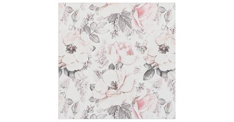 Classic Pink & Gray Pattern Fabric | Zazzle