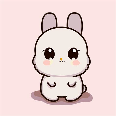 Cute Rabbit illustration Rabbit kawaii chibi vector drawing style