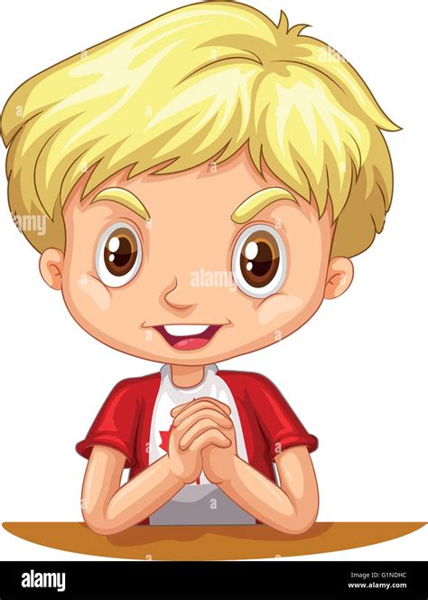 Little boy with blond hair illustration Stock Vector Image & Art - Alamy