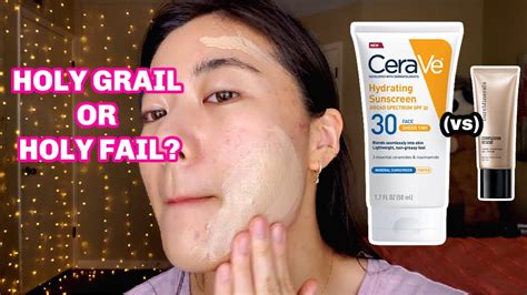 cerave hydrating sunscreen face sheer tint spf  application review