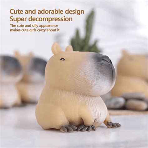 1pc Cute Capybara Squishie, Stress Relief Squeeze Toy, Reactive Desk