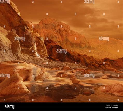 Foothills of Titanâ€™s mountains, illustration Stock Photo - Alamy