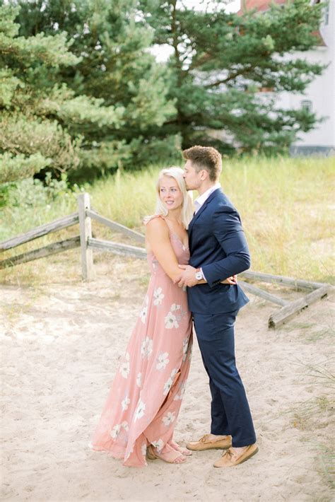 Lexi + Kane | Lake Michigan Beach + Lighthouse Engagement Session