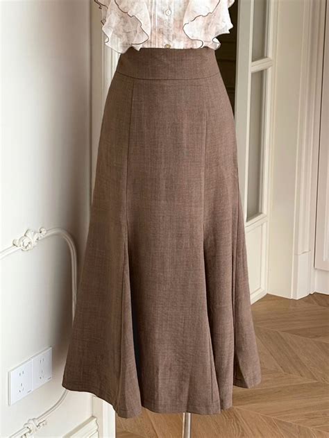 brown seiso kei mermaid maxi skirt