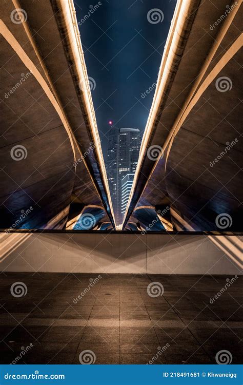 singapore district downtown  business financial center  night