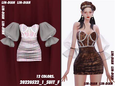 LIN_DIAN's Women's clothing | Sims 4 clothing, Sims 4 dresses, Clothes ...