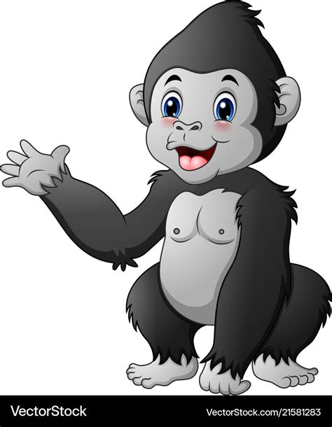 Cute baby gorilla Royalty Free Vector Image - VectorStock