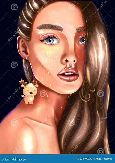 Shining Beautiful Female Nude Lips Colored In Pink Lipstic Color