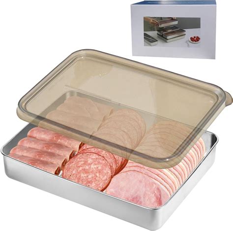 Amazon.com: Zarevant Pack of 2 Bacon Container for Refrigerator, 304