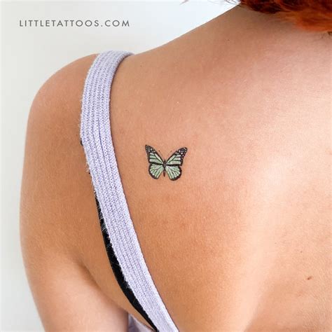 Green Butterfly Temporary Tattoo - Set of 3 – Little Tattoos